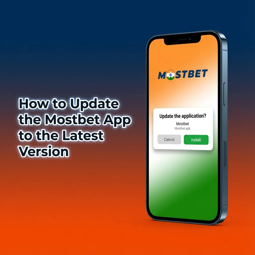 Illustration of a Mostbet PWA app icon on an iPhone home screen with text explaining it updates automatically via browser