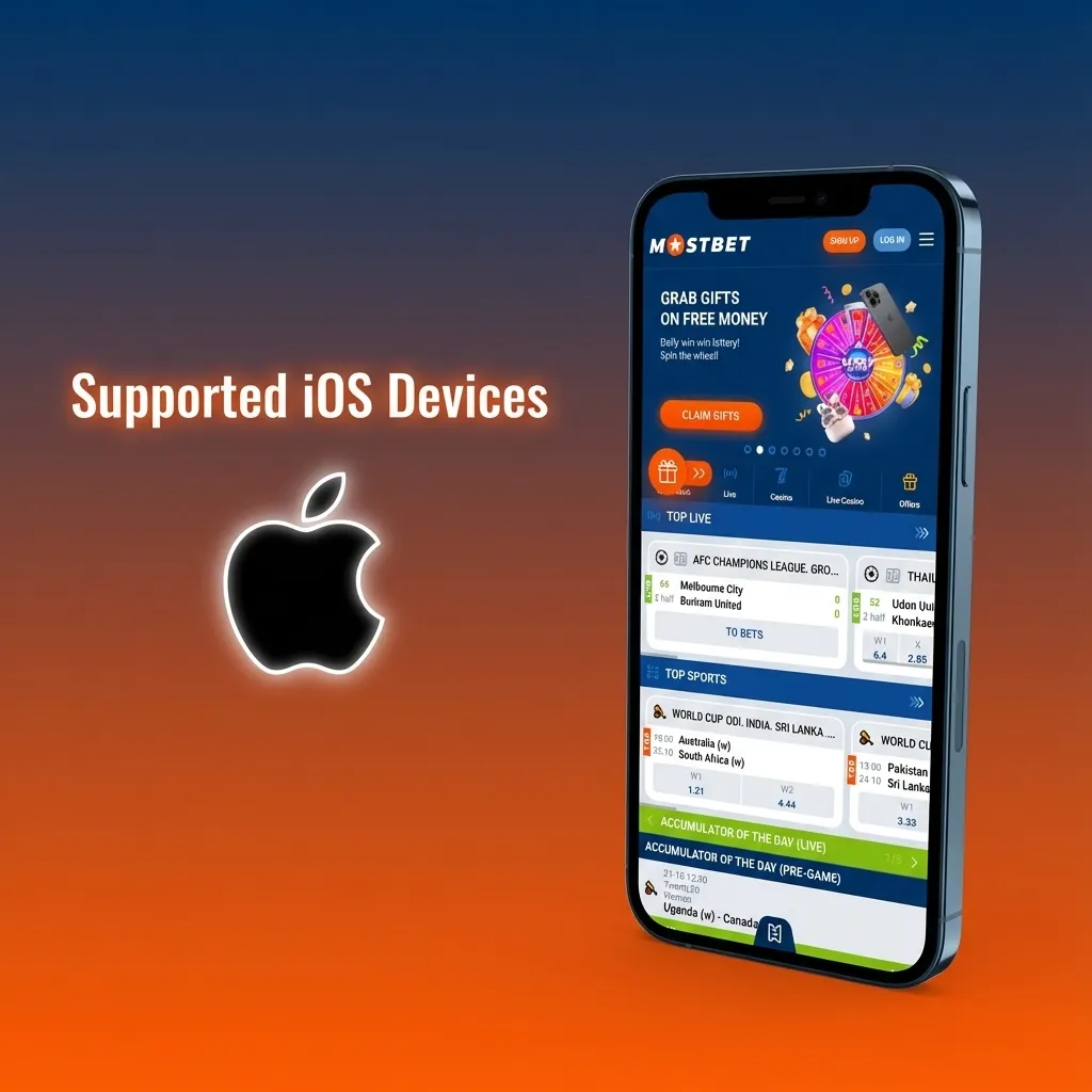 Mostbet iOS app supported devices list showing compatible iPhone and iPad models running iOS 11 or later