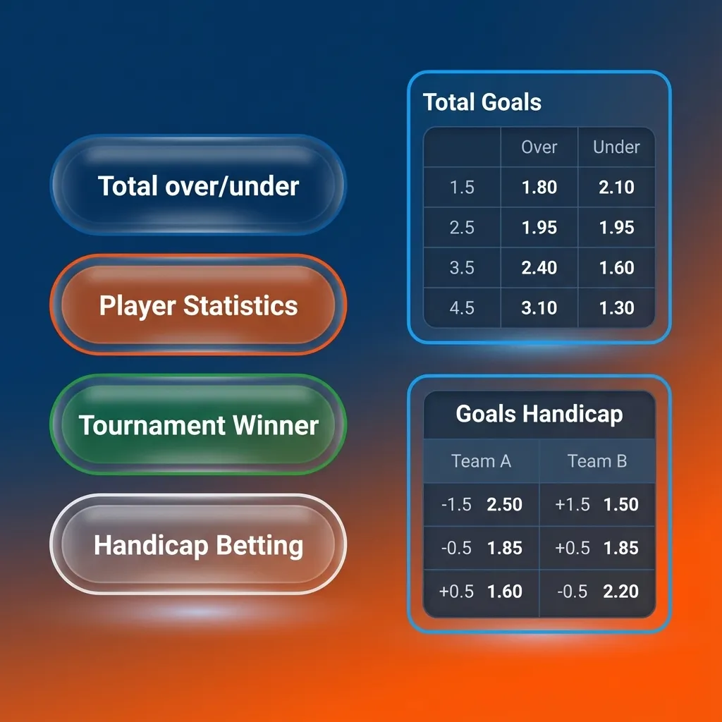 Infographic titled “Types of Bets” explaining single, express, system, and chain bet options on the Mostbet betting site.