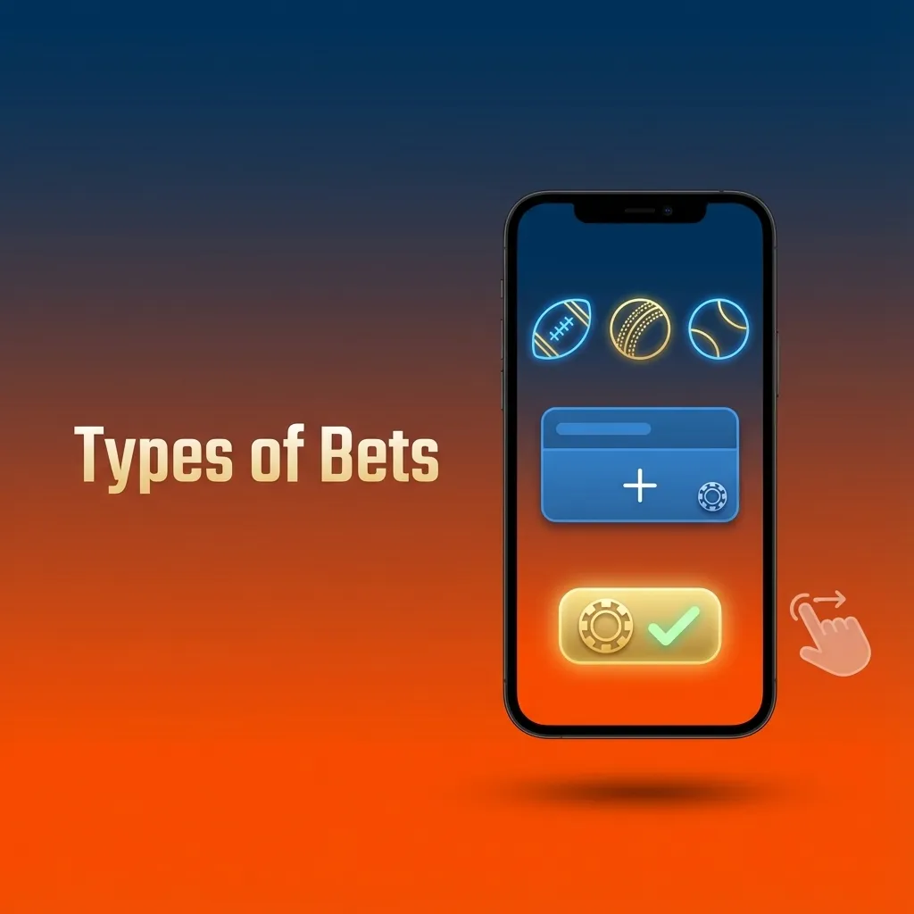 Illustration showing single, express, and system sports bets with tickets, odds, and risk–reward comparison
