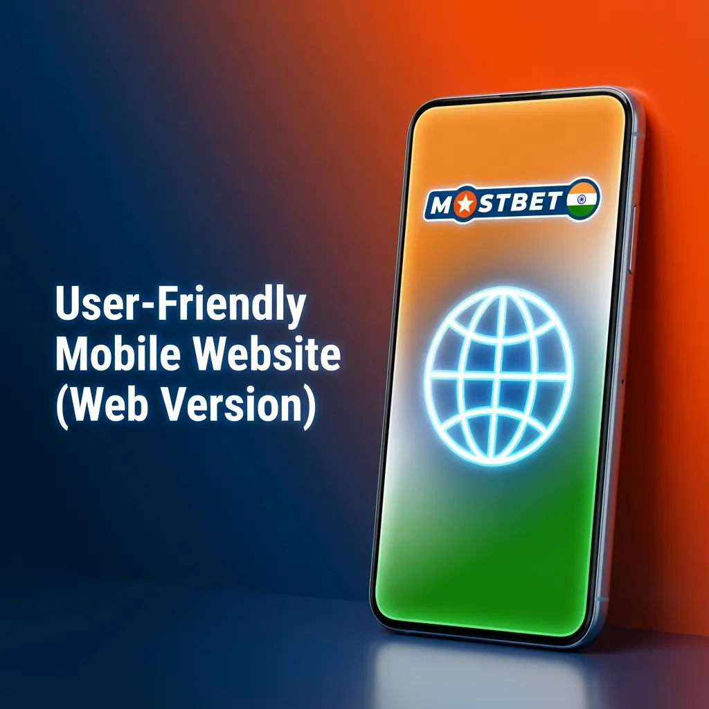 Smartphone displaying the Mostbet mobile casino website with games, sports betting, and easy navigation icons on screen