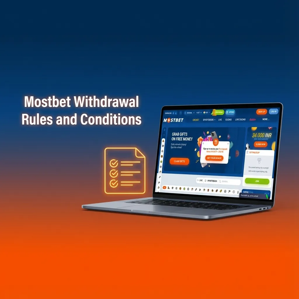 Infographic listing Mostbet India withdrawal rules: KYC checks, same payment method, bonus wagering, single account, security.